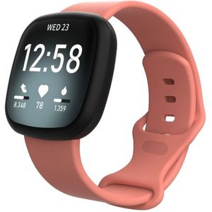 Fitbit Versa 3 & 4 / Sense 1 & 2 Sportbandje - Koraal - Maat: M/L