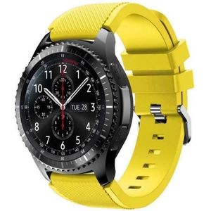 Samsung Siliconen sportbandje - Geel - Geschikt voor Samsung Galaxy Watch 3 (45mm) - Galaxy Watch 46mm - Samsung Gear S3 Classic & Frontier