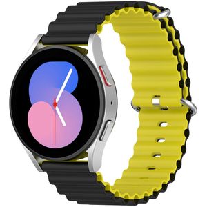 Samsung Ocean Style bandje - Zwart / geel - Samsung Galaxy Watch 4 - 40mm & 44mm