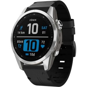 Garmin Leren bandje - Zwart - Garmin Fenix 7s/6s/5s / Instinct 2s / Epix Pro Gen 2 (42mm)  - Garmin bandje