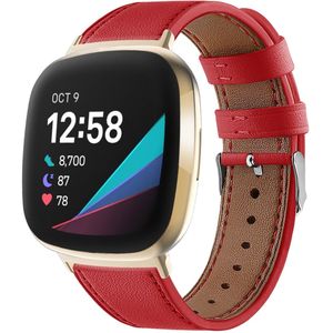 Fitbit Versa 3/4 & Sense 1/2 leren bandje - Rood