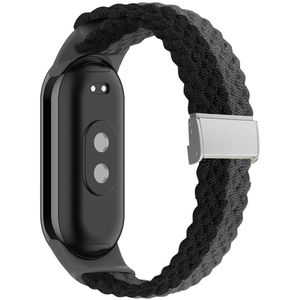 Braided nylon bandje - Zwart met grijs - Xiaomi Smart band 8