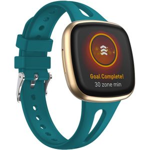 Fitbit Versa 3 & 4 / Sense 1 & 2  - Sportbandje druppel design - Small - Blauwgroen