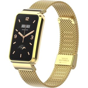 Milanese bandje met case - Goud - Xiaomi Smart band 7 Pro