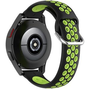 Samsung Siliconen sportbandje met gesp - Zwart + groen - Samsung Galaxy Watch 3 - 41mm