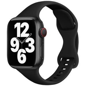 Apple watch Sportbandje Slim Fit - Zwart - Geschikt voor Apple Watch 38mm / 40mm / 41mm / 42mm - Apple watch bandje