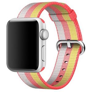 Apple watch Nylon bandje - Rood / Geel - Geschikt voor Apple Watch 42mm / 44mm / 45mm / 49mm