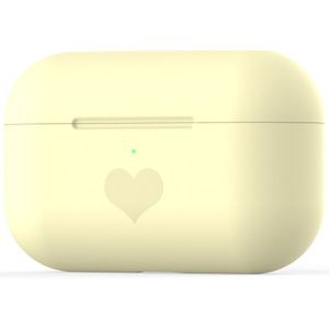 Apple AirPods Pro / AirPods Pro 2 met hartje - Siliconen hoesje - Geel