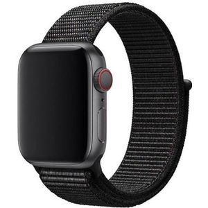 Sport Loop nylon bandje - Zwart - Geschikt voor Apple Watch 42mm / 44mm / 45mm / 49mm