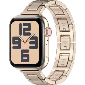 Apple watch Slim Stainless steel quick-release band (small) - Starlight / sterrenlicht - Geschikt voor Apple watch 38mm / 40mm / 41mm / 42mm - Apple watch bandje