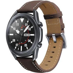 Samsung Premium Leather bandje - Donkerbruin - Samsung Galaxy Watch - 42mm