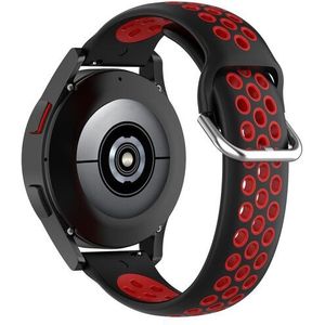Samsung Siliconen sportbandje met gesp - Zwart + rood - Samsung Galaxy Watch 5 (Pro) - 40mm / 44mm / 45mm