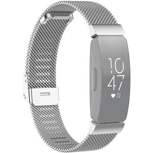 Fitbit Inspire Milanese bandje met gesp - Maat: Large  - Zilver