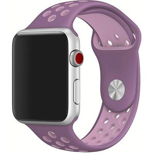 Sportbandje - Maat: S/M - Paars + Roze - Geschikt voor Apple Watch 42mm / 44mm / 45mm / 49mm