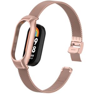 Milanese bandje met case - Rosé goud - Xiaomi Smart band 8
