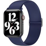 Apple watch Elastische Solo Loop bandje - Donkerblauw - Geschikt voor Apple Watch 42mm / 44mm / 45mm / 49mm