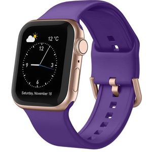 Apple watch Soft siliconen bandje met gespsluiting - Paars - Geschikt voor Apple Watch 38mm / 40mm / 41mm