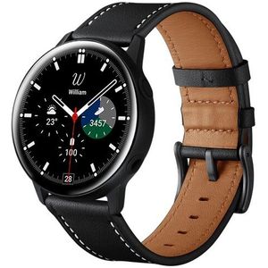 Samsung lederen bandje - Zwart - Samsung Galaxy Watch Active 2