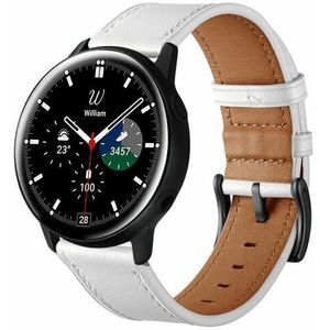 Samsung lederen bandje - Wit - Samsung Galaxy Watch 6 - 40mm & 44mm