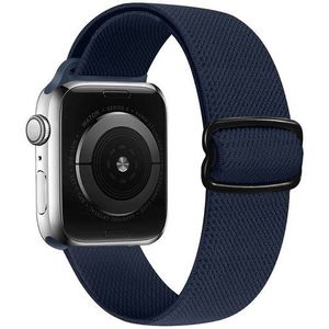 Apple watch Solo Loop Nylon bandje - Donkerblauw - Geschikt voor Apple Watch 38mm / 40mm / 41mm / 42mm - Apple watch bandje