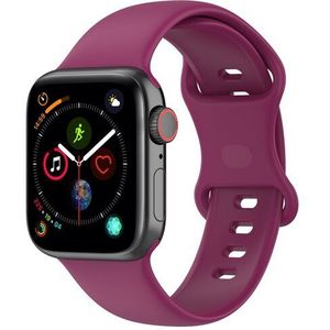 Apple watch Siliconen sportbandje - Wijnrood - Maat: S/M - Geschikt voor Apple Watch 38mm / 40mm / 41mm - Apple watch bandjes
