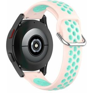 Samsung Siliconen sportbandje met gesp - Roze + turquoise - Samsung Galaxy Watch 3 - 45mm