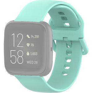 Fitbit Versa 1 / 2 & Lite siliconen sportbandje met gespsluiting - Mint Groen - Maat: Small