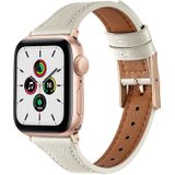 Apple watch Leren bandje - Room wit - Geschikt voor Apple Watch 42mm / 44mm / 45mm / 49mm