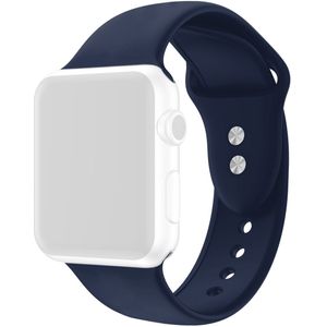 Siliconen sportbandje - Donkerblauw - Dubbele druksluiting - Geschikt voor Apple Watch 38mm / 40mm / 41mm