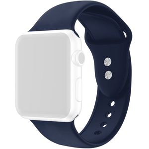 Apple watch Siliconen sportbandje - Donkerblauw - Dubbele druksluiting - Geschikt voor Apple Watch 38mm / 40mm / 41mm / 42mm - Apple watch bandjes