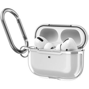 Apple AirPods Pro / AirPods Pro 2 hoesje - TPU - Split series - Transparant / Zilver