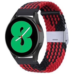 Braided nylon bandje - Rood / zwart - Xiaomi Mi Watch / Xiaomi Watch 2 / Xiaomi Watch S1 / S2 / S3 / S4