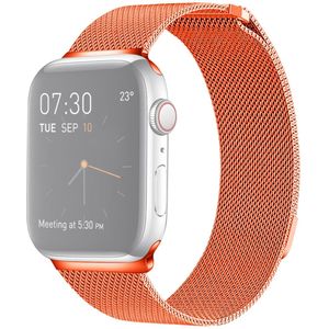 Apple watch Milanese RVS bandje - Oranje - Geschikt voor Apple Watch 38mm / 40mm / 41mm - Apple watch bandjes