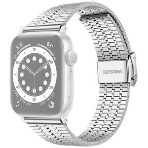 Apple watch Metalen bandje - Zilver - Geschikt voor Apple watch 38mm / 40mm / 41mm - Apple watch bandjes