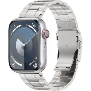 Apple watch Titanium Premium Link bandje  - Zilver - Geschikt voor Apple Watch 42mm / 44mm / 45mm / 49mm - Apple watch bandjes