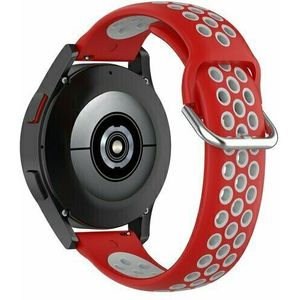 Siliconen sportbandje met gesp - Rood + grijs - Huawei Watch GT 2 / GT 3 / GT 4 - 46mm