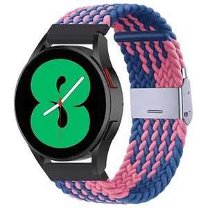 Samsung Braided nylon bandje - Blauw / roze - Samsung Galaxy Watch 3 - 45mm