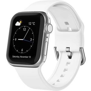 Apple watch Soft siliconen bandje met gespsluiting - Wit - Geschikt voor Apple Watch 38mm / 40mm / 41mm