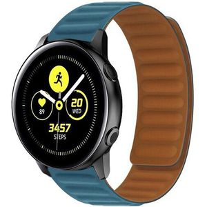 Samsung Siliconen Loop bandje - Blauwgroen - Samsung Galaxy Watch - 42mm