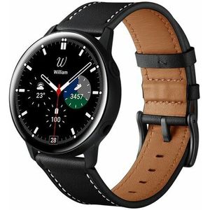 Samsung lederen bandje - Zwart - Samsung Galaxy Watch 6 - 40mm & 44mm