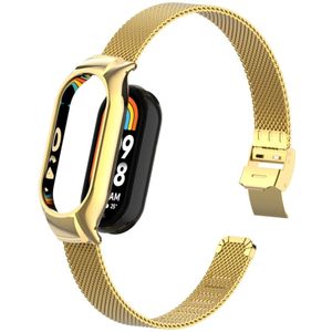 Milanese bandje met case - Goud - Xiaomi Smart band 8