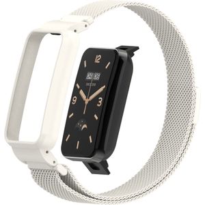 Milanese loop bandje met case - Wit - Xiaomi Smart Band 7 Pro