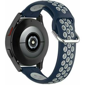 Siliconen sportbandje met gesp - Grijs + donkerblauw - Huawei Watch GT 2 / GT 3 / GT 4 - 46mm