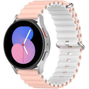 Samsung Ocean Style bandje - Lichtroze / wit - Samsung Galaxy Watch Active 2