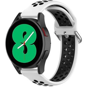 Samsung Siliconen sportbandje met gesp - Wit + zwart - Samsung Galaxy watch 7 / Galaxy Watch FE - 40mm & 44mm - Samsung bandje
