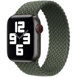 Braided Solo Loop nylon bandje - Maat: M - Groen - Geschikt voor Apple Watch 42mm / 44mm / 45mm / 49mm