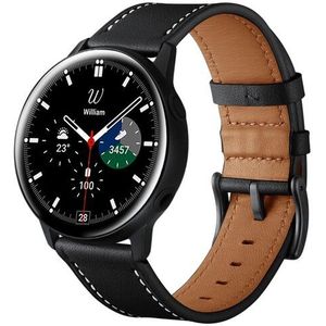 Samsung lederen bandje - Zwart - Samsung Galaxy Watch 5 (Pro) - 40mm / 44mm / 45mm