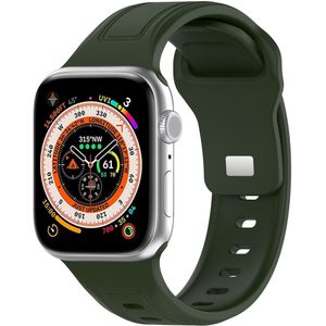 Apple watch Square siliconen band - Donkergroen - Geschikt voor Apple Watch 44mm / 45mm / 46mm / 49mm - Apple watch bandje