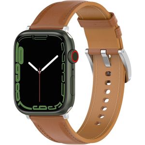 Apple watch Luxe leren bandje - Lichtbruin - Geschikt voor Apple Watch 38mm / 40mm / 41mm / 42mm - Apple watch bandje