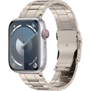 Apple watch Titanium Premium Link bandje  - Titanium kleur - Geschikt voor Apple Watch 42mm / 44mm / 45mm / 49mm - Apple watch bandjes